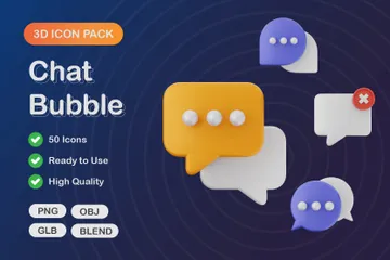 Chat Bubble 3D Icon Pack