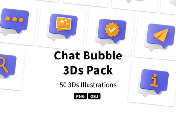 チャットバブル 3D Iconパック