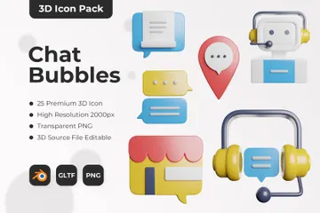Chat Bubbles 3D Icon Pack