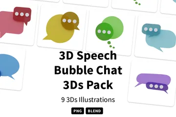 Chat de burbujas de discurso Paquete de Icon 3D