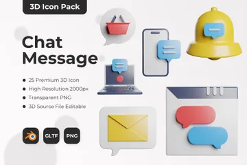 Chat Message 3D Icon Pack
