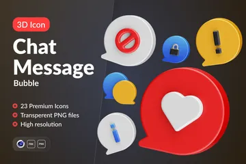 Chat Message Bubble 3D Icon Pack