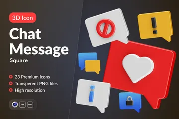 Chat Message Square 3D Icon Pack