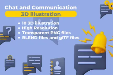 Chat und Kommunikation 3D Icon Pack