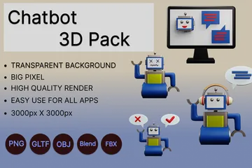 Chatbot Paquete de Icon 3D