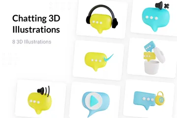 Chatting 3D Illustration Pack