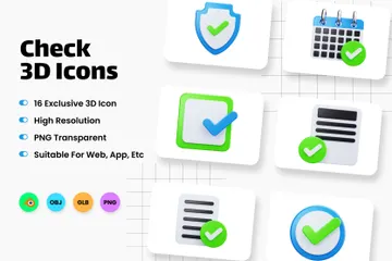 Check 3D Icon Pack