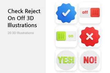 Check Reject On Off 3D Illustration Pack