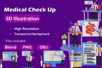 Check up médico Pacote de Illustration 3D