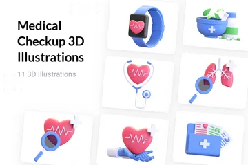 Check up médico Pacote de Illustration 3D