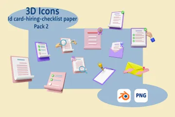 Checklist Paper 3D Icon Pack