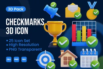 Checkmark 3D Icon Pack