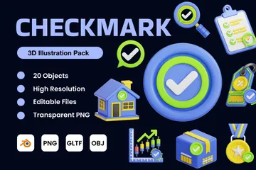 Checkmark 3D Icon Pack
