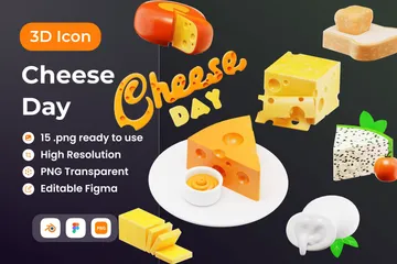 Cheese Day 3D Icon Pack