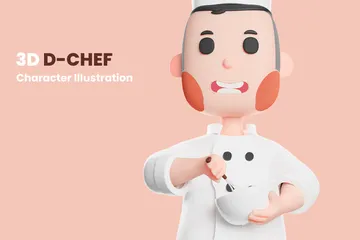 Free Chefe de cozinha Pacote de Illustration 3D