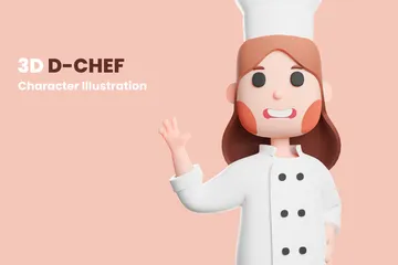 Free Chefe de cozinha Pacote de Illustration 3D