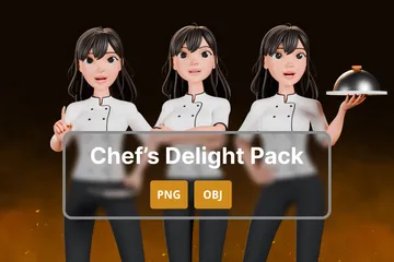 Chefkoch-Charakter 3D Illustration Pack