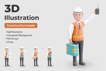 Chef de projet de construction Pack 3D Illustration