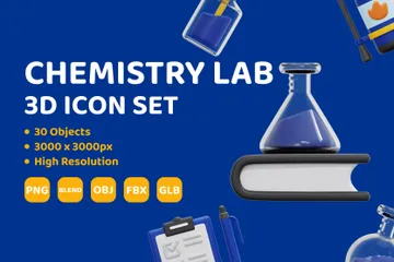 Chemistry Lab 3D Icon Pack