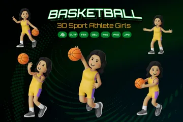 Chica de baloncesto Paquete de Illustration 3D