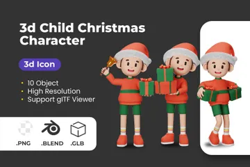 Child Christmas 3D Illustration Pack