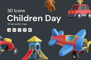 Children Day 3D Icon Pack