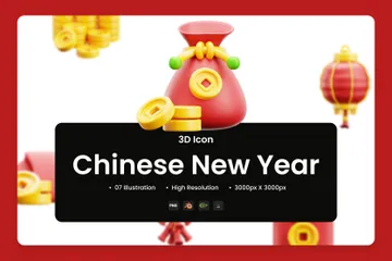 中国の文化 3D Iconパック