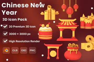 Chinese New Year 3D Icon Pack