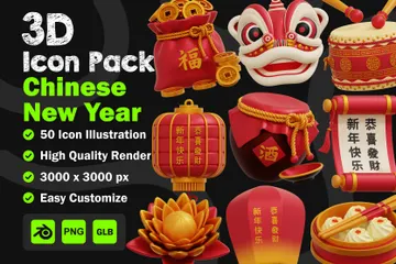 Chinese New Year 3D Icon Pack