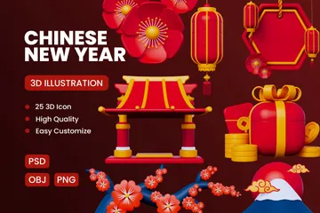 Chinese New Year 3D Icon Pack