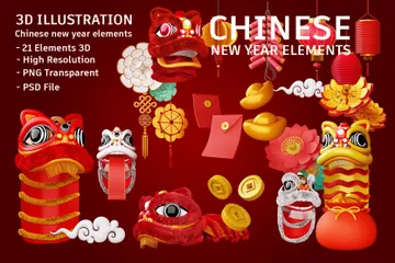 Chinese New Year 3D Icon Pack