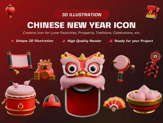 Chinese New Year 3D Icon Pack