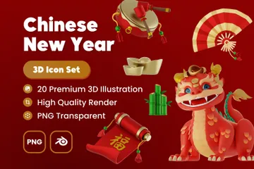 Chinese New Years 3D Icon Pack
