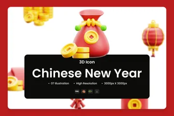 Chinesische Kultur 3D Icon Pack