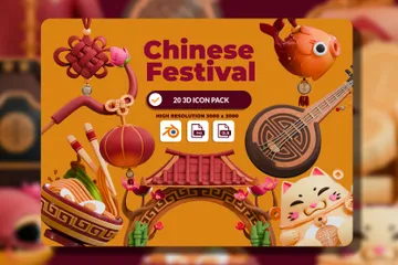 Chinesisches Fest 3D Icon Pack