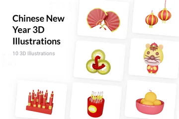 Chinesisches Neujahr 3D Illustration Pack