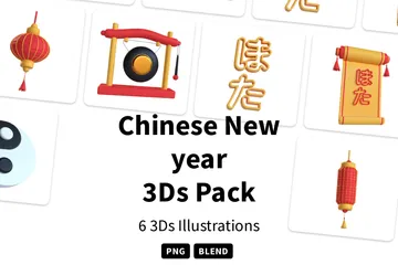 Chinesisches Neujahr 3D Icon Pack