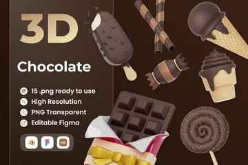Chocolate Pacote de Icon 3D