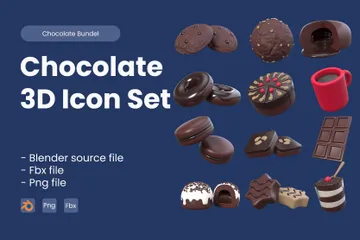 チョコレート 3D Iconパック