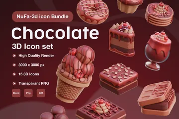 チョコレート 3D Iconパック