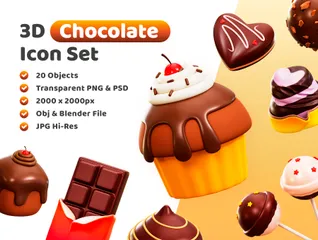 초콜릿 3D Illustration 팩