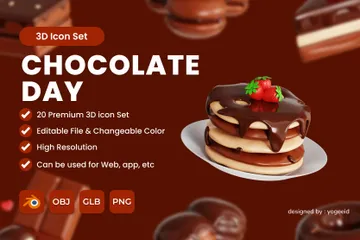 チョコレートの日 3D Iconパック