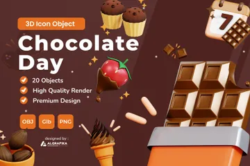 Dia do Chocolate Pacote de Icon 3D