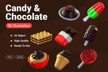 Dulces y chocolates Paquete de Icon 3D