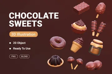 チョコレート菓子 3D Iconパック