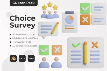 Choice Survey 3D Icon Pack