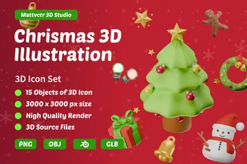 クリスマス 3D Iconパック