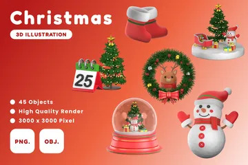 クリスマス 3D Iconパック