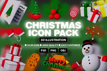 クリスマス 3D Iconパック