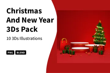 Christmas And New Year 3D Illustration Pack